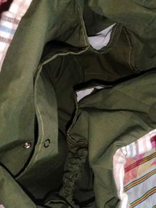 Color Block Canvas Tote Bag