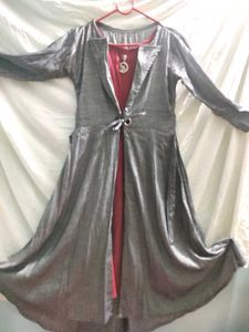 Gray & Red Dress Set