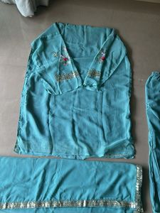 Teal Embroidered Salwar Kameez Set