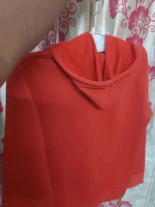 Red Hoodie With Smily Sticker