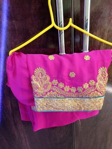 Beautiful Rose Semi Silk Saree..
