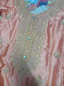 Elegant Peach Embroidered Kurta