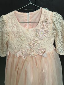 Peach Lace Party Dress