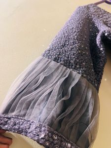 Gray Embellished Maxi Dress