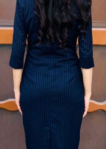 Navy Blue Partywear Office Dress