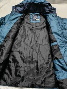 Teal Blue Quilted Puffer Jacket
