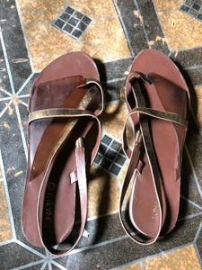 Luna Blu Strappy  Brown Flats