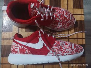 Nike Red and White Doodle Sneakers