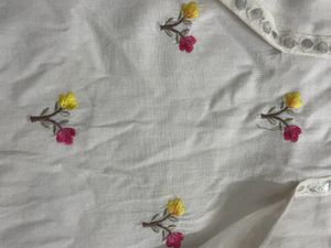 Elegant Pure Cotton White Embroidered Long Kurta