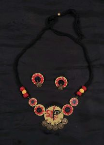 Handmade Durga Face Necklace Set