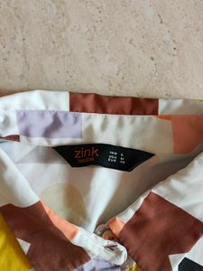 Geometric Print Button-Down Shirt