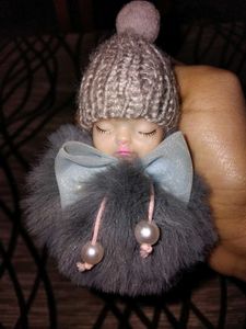 Cute Sleeping Baby Doll Keychain