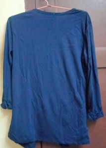 i will buy it from max .. it is xs in size ... blue-white colour.... attached top... with 2 pockets and 3-4th sleev.