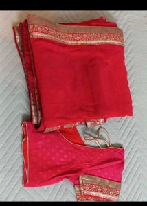 Red Saree With Blouse