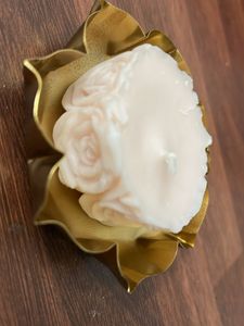 Rose Candle in Gold Diya Holder
