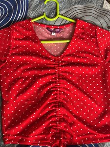 Red Polka Dot Top