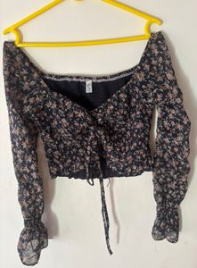 Floral Print Crop Top