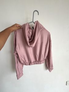 Pink Cropped Hoodie