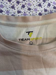 T-shirt- Peach And White