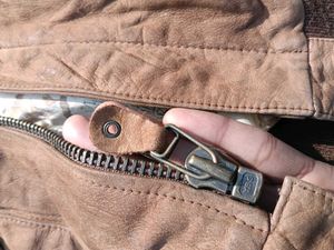 Vintage Brown Suede Bomber Jacket