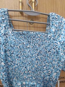 Blue Floral Mini Dress