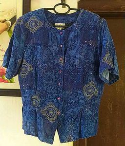 Printed Blue Top