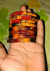 Asthetic Colorful Indian Bangles💛🧡