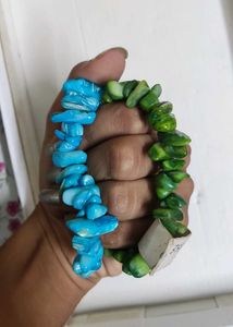 Combo blue + green bracelet beachy vibe