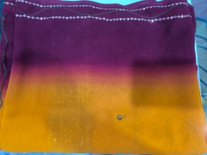 Vintage Orange saree with maroon background