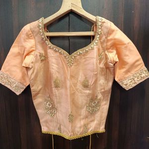 Elegant Peach Embroidered Lehenga Set