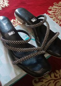 Sparkly Strap Black Sandals
