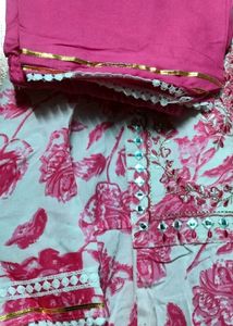 beautiful party wear umbrella kurti pant Dupatta