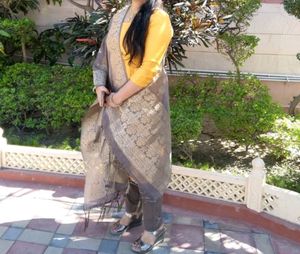 Grey Silk Dupatta