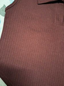 Zara Burgundy Sleeveless Top
