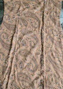 Peach Embroidered Kurta