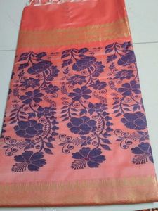 Orange borderless soft silk...