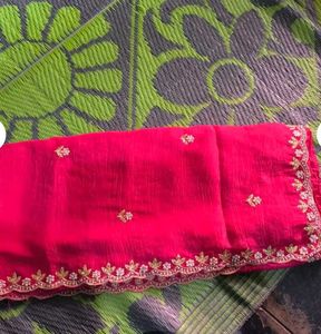 New Georgette Saree With Stitched Blouse