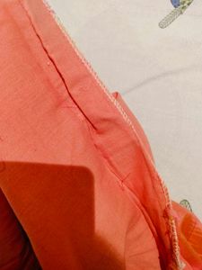 Peach &amp; Gold Embroidered Kurti