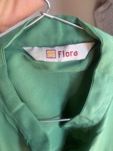 Flora Green Ruffle Blouse