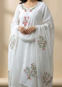 5 PCS COMBO White Embroidered Kurta Set