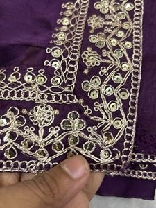 Elegant Purple saree Material
