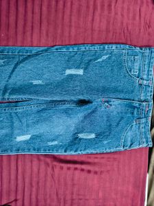 Navy Blue Fitted Jeans