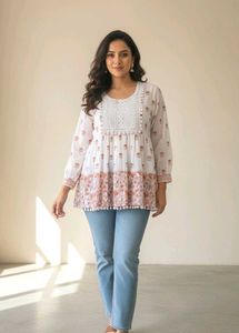Floral Print Tunic Top