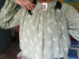 Sage Green Floral Print Top