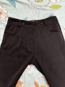 Pinstripe Flare Leg Trousers