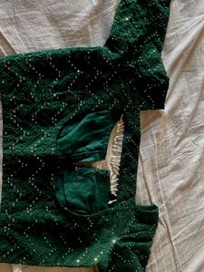 Green Sequin Lehenga