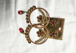 Red And Golden Earrings