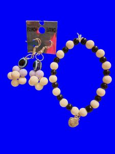 Handmade Evil Eye Pearl Earrings with Brace