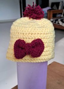 Handmade Crochet Hat with Bow