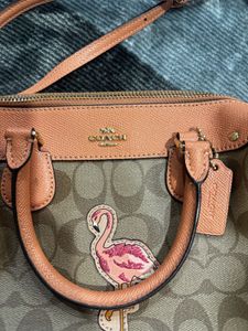 Coach Dome Satchel with Flamingo Patch